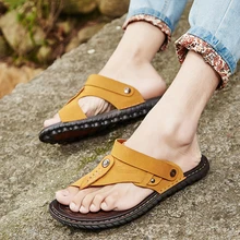 Новинка летние мужские сандалии из натуральной кожи высокого качества Для мужчин тапочки износостойкий Для мужчин пляжная обувь, сандалии Hombre