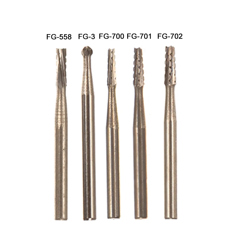 10pcs 1.6mm Surgical Dental Tungsten Steel Carbide Burs Fissure Drill
