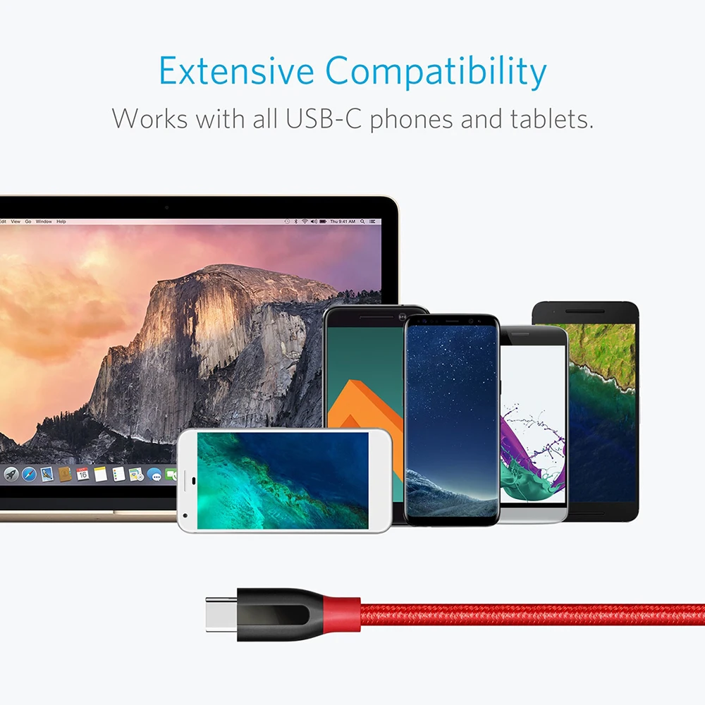 Кабель Anker Powerline + USB C к 3 0 кабель Type высокая прочность для Samsung iPad MacBook Sony LG HTC Xiaomi 5 и