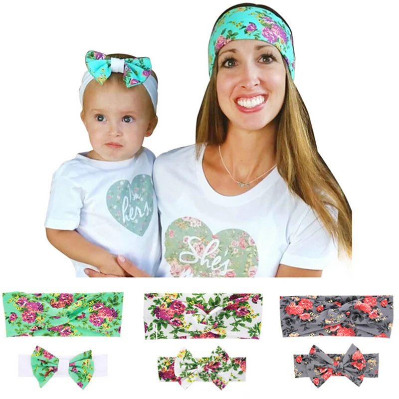 2Pcs/Set Mom and Me Matching Headbands Photo Prop Gift for Mommy and
