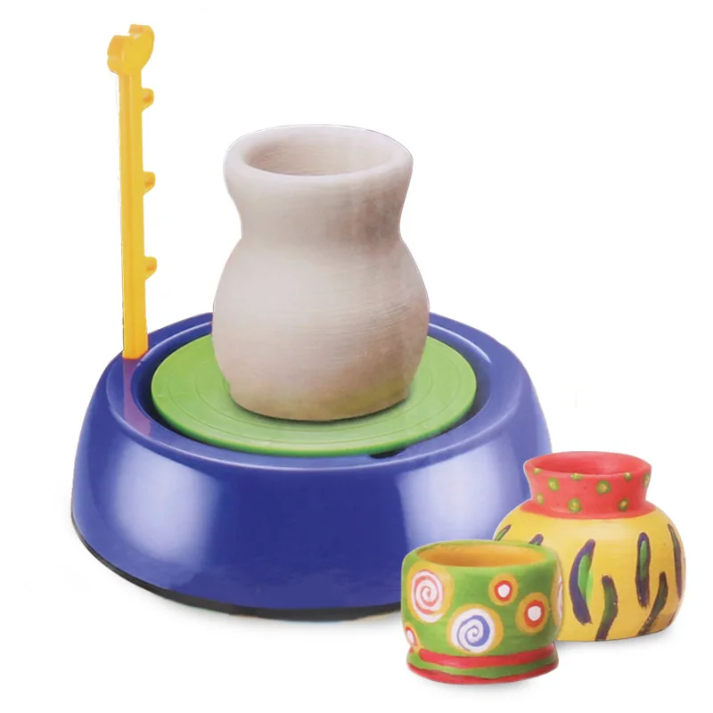 

Educational Gift Toy For Children Mini DIY Handmake Ceramic Pottery Machine Pottery Wheels Kids Arts Craft