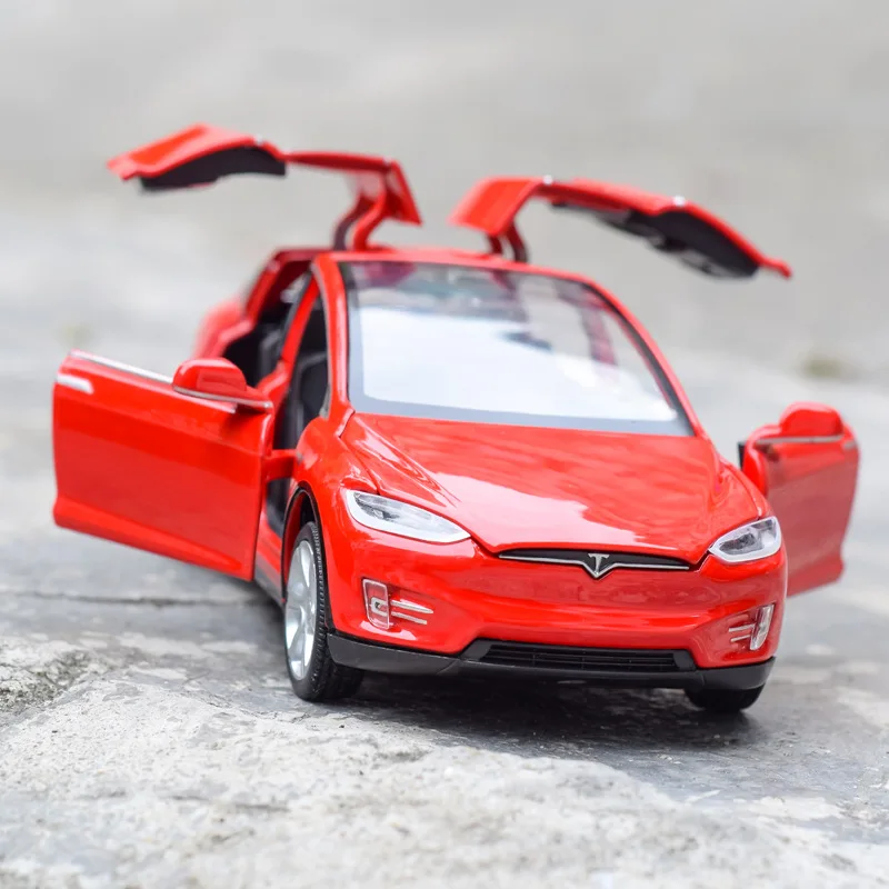 132 Tesla MODELX90 kids toys x90 Car model Limited sale Pull Back