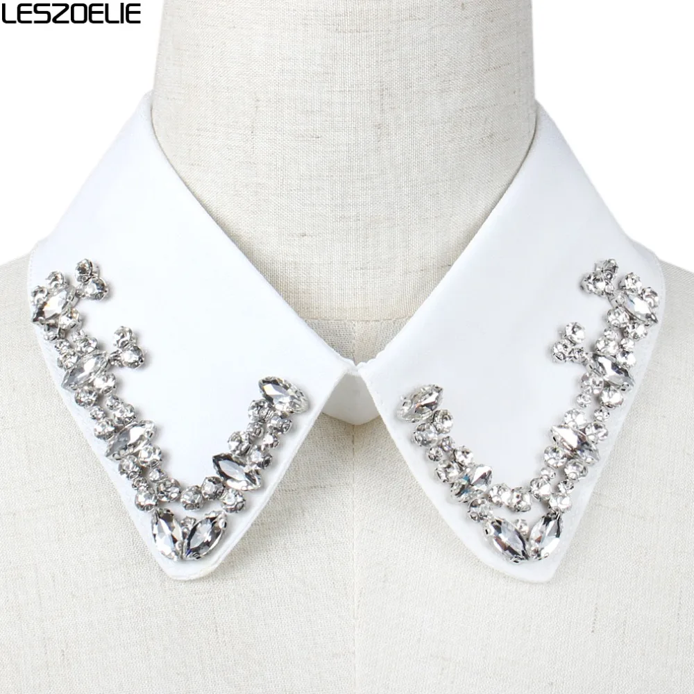 Women Luxury Detachable Collar For Lady Fake Collar With Glitter Pearl