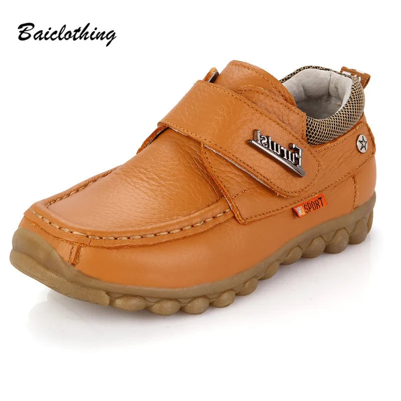 2017 New Boys Genuine Leather Shoes High Quality Soft Sole Children