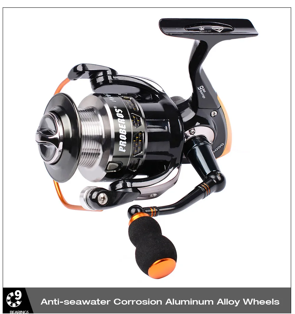 PRO BEROS 5.5:1 All-metal Lightweight 9 Ball Bearing Spinning Fishing Reel