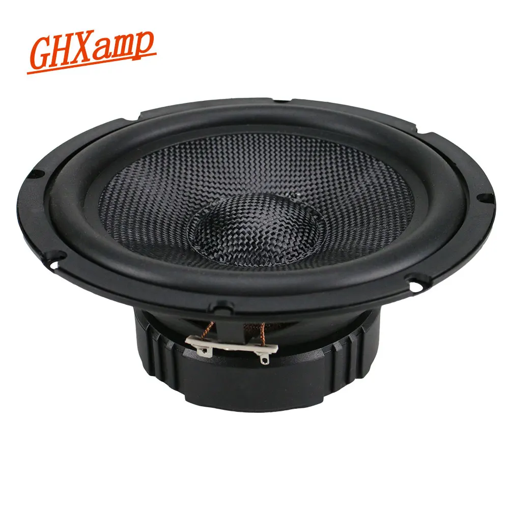 GHXAMP 6.5 Inch Car Full Range Bass Speaker Composite Woven Pot Midrange Woofer Loudspeaker Long Stroke Design Rubber 1PC