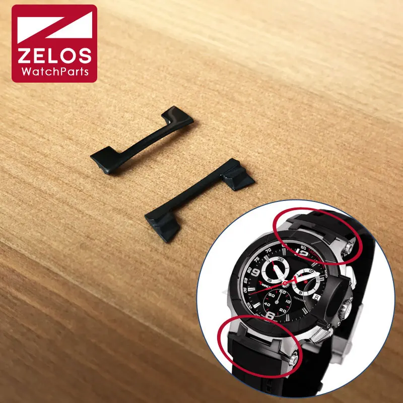 Aço Ver Band Capa Peças para Tissot T-race T-sport T048 Cinto de Correia Preto T048.417.27.057.06 T048.417.27.057.00