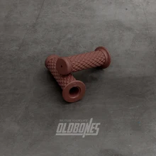 OLDBONES 1 пара кафе гонщик Универсальный 22 мм сетка резиновая рукоятка захваты Резиновый рукав для Ретро винтажный мотоцикл коричневый