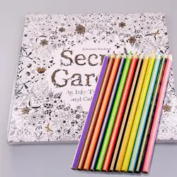 12 Цветов Карандаши + 96 страниц Secret Garden Книги по искусству взрослых раскраски Книги для детей livros Libros Para colorear Adultos
