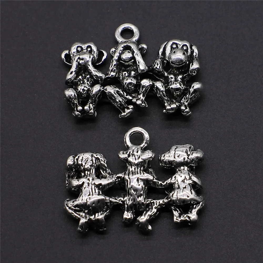 Three Wise Monkeys Silver Ring