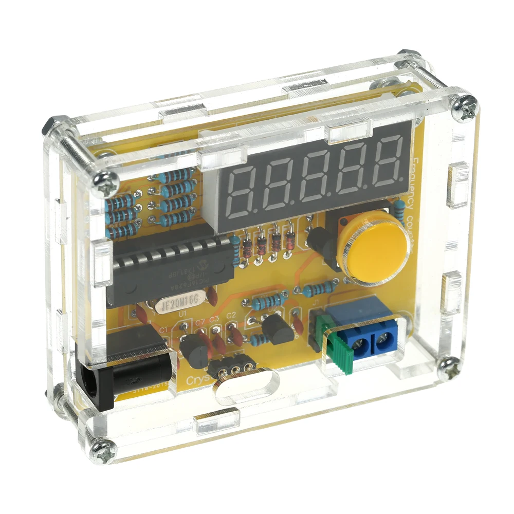 DIY Frequency Tester Crystal Counter Meter Oscillator Tester with Transparent Case 1Hz~50MHz frequency counter tester frequency meter