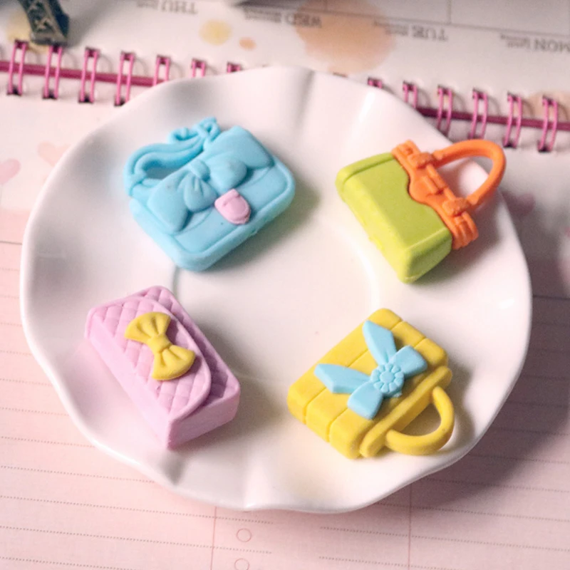 

1pc/lot Small Handbag Shaped Rubber Pencil Eraser Cute Cleaner Pencil Art Artists Drawing School Students Gift Stationery Toy