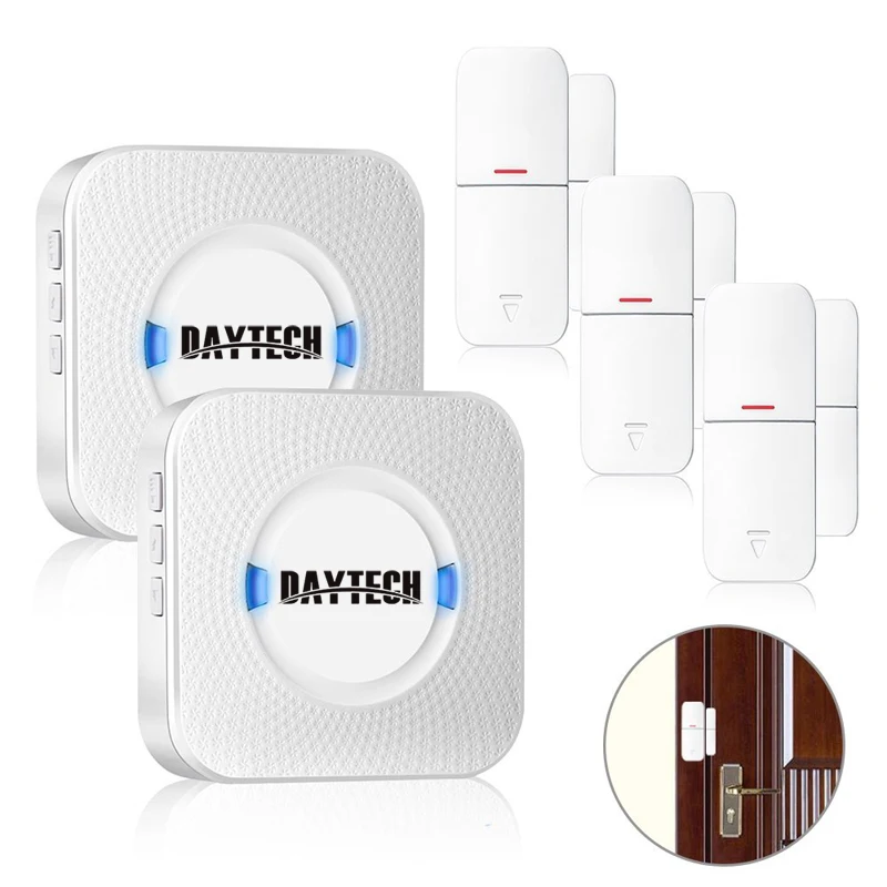 

DAYTECH Door/Windows Open Chime Sensor Alarm Alert Detector Sensor Wireless Home Security Alarm System Kits Retail Store/Office