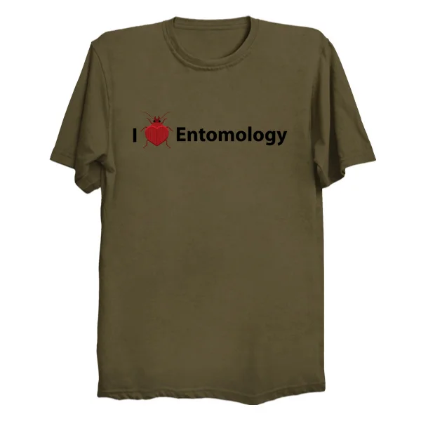 Printed Men T Shirt Cotton tshirt I Heart Entomology O-Neck Short-Sleeve Women T-Shirt |