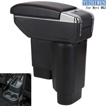 

For Perodua Myvi Armrest Box Perodua Myvi Mk2 2011-2017 Universal Car Central Armrest Storage Box cup holder ashtray accessories