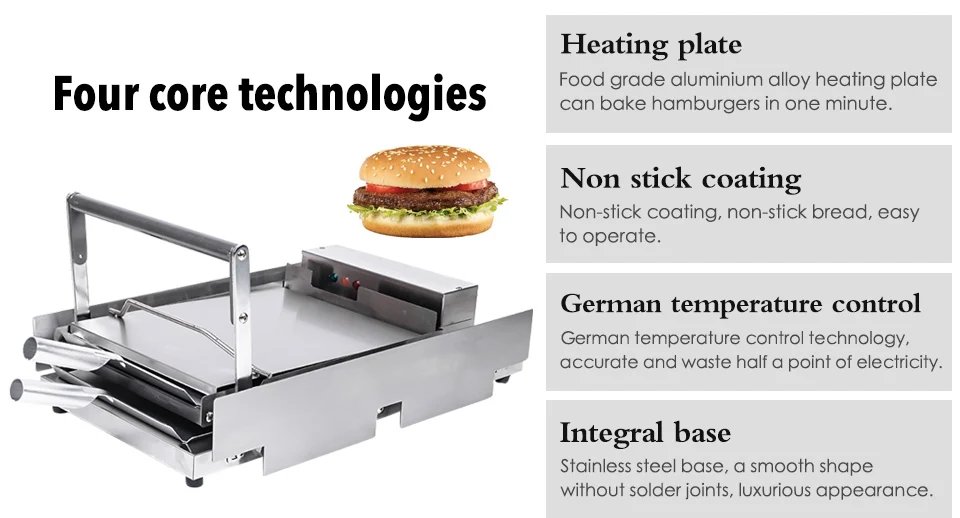 XEOLEO машина для изготовления гамбургеров, гамбургеров, пекарь, гамбургеров, коммерческая двухслойная машина для бургеров, пекарня, печь для KFC 2000 Вт