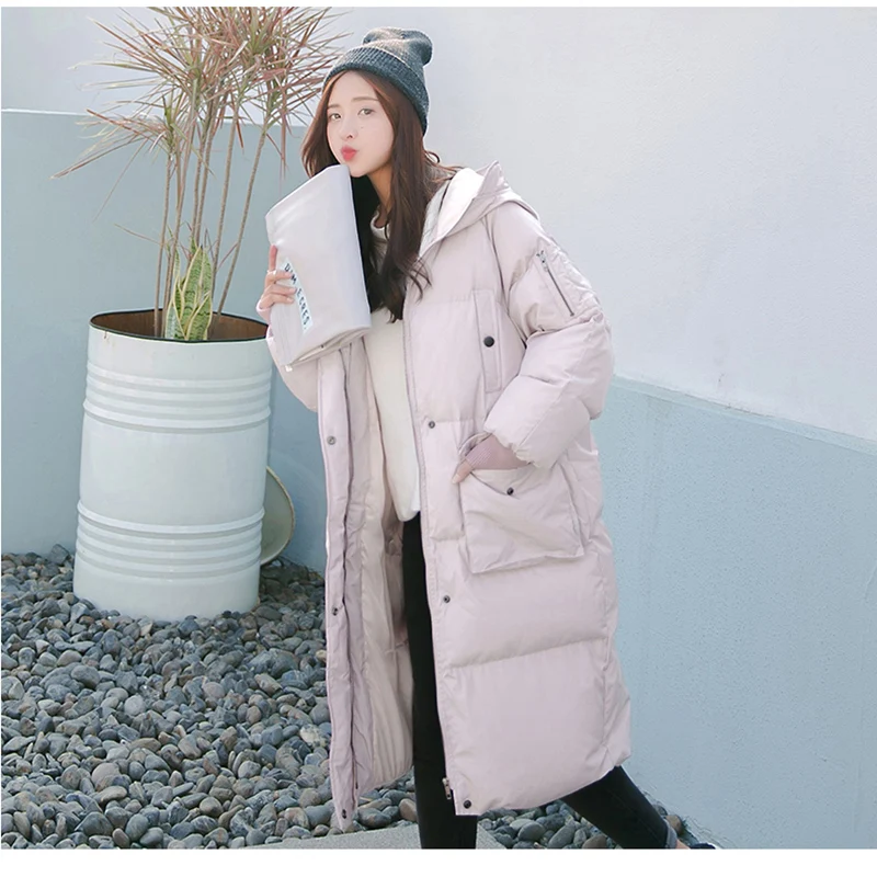 Longue rose Coréenne Manteau Chaud Chaude Oversize Veste D'hiver De Noir 2018 Épaississent Femmes Manteaux Nouvelles Survêtement Parkas menthe Coton D028 tX0UqAw0