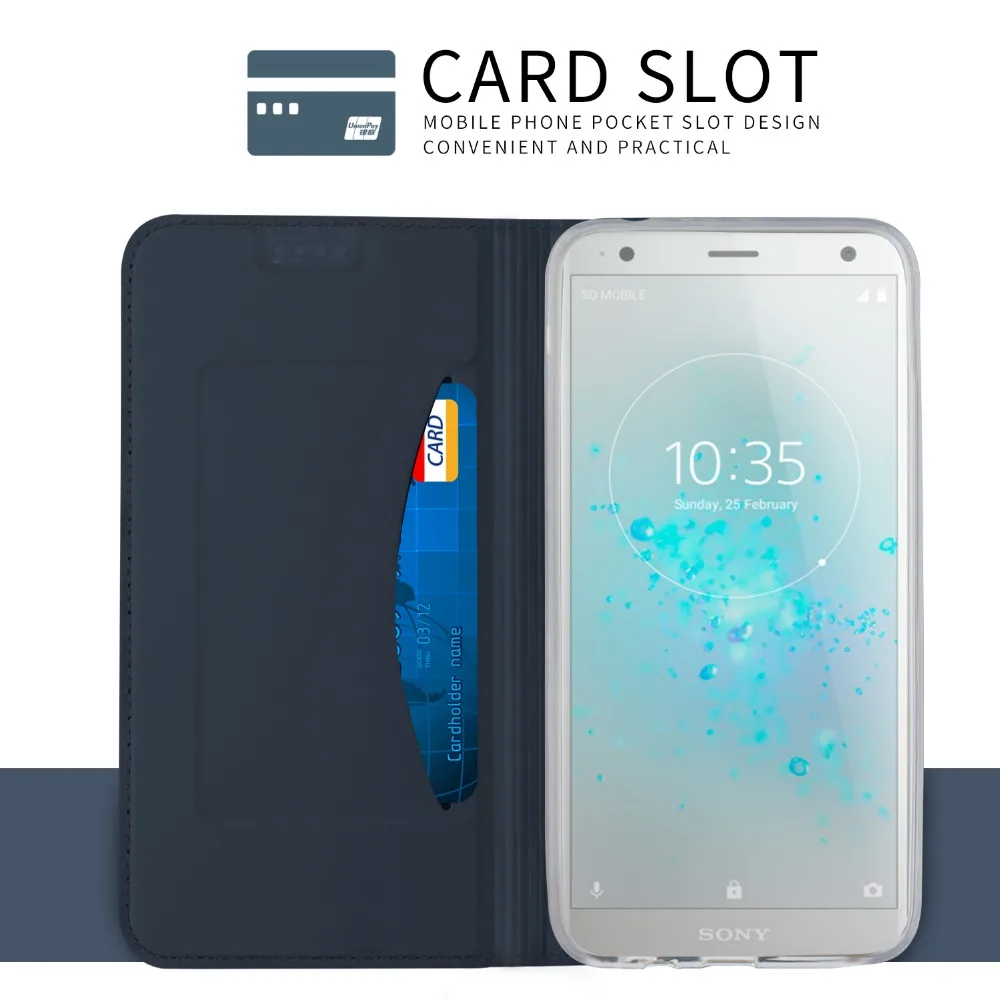 Per Sony Xperia Xz2 Xz1 Custodia Flip Portafoglio Di Lusso Custodia In Pelle Per Sony Xz2 Custodia Compatta Coque Per Sony Xz1 Compact Funda Shell