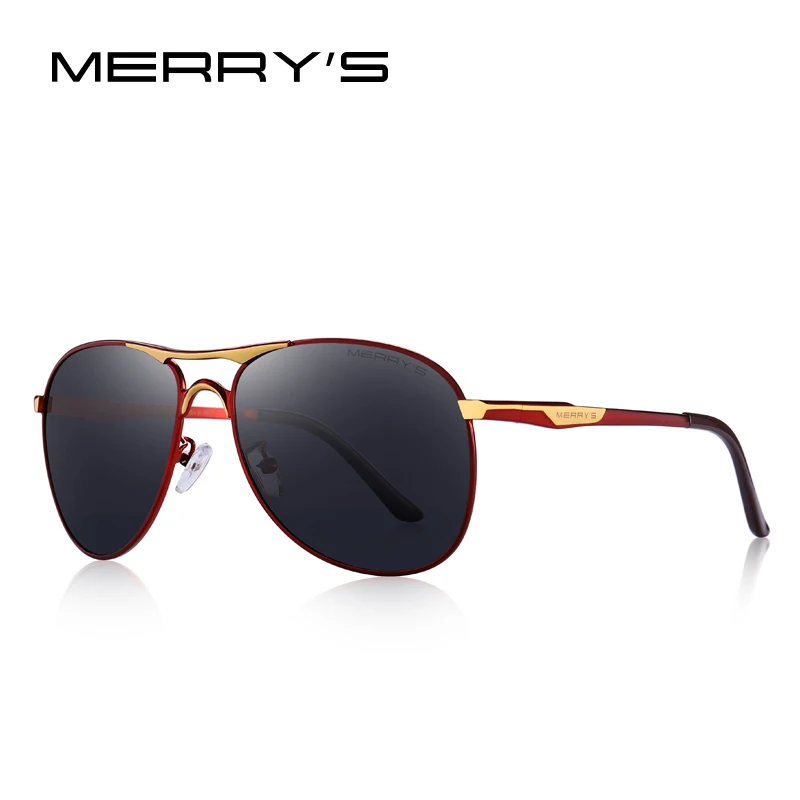 Веселый Дизайн Для мужчин Классические солнцезащитные очки-авиаторы HD поляризованные солнцезащитные очки для мужчин для вождения Роскошные оттенки UV400 защиты S8712 - Цвет линз: C03 Red Black