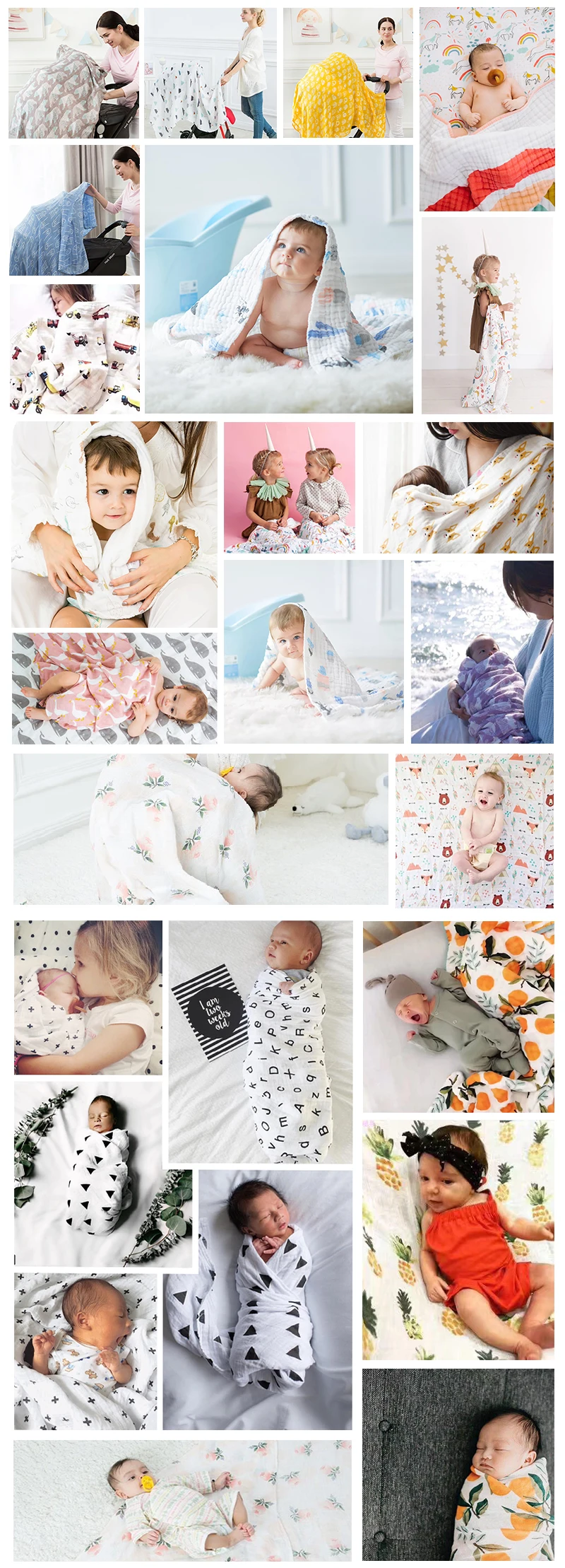 [simfamily] 1Pc100%Cotton Flamingo Fruits Print Muslin Baby Blankets Bedding Infant Swaddle Towel For Newborns Swaddle Blanket bed linen