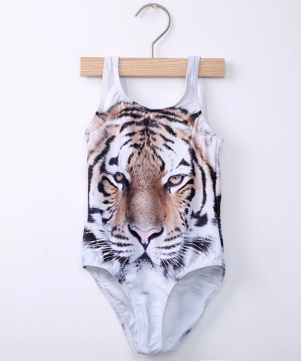 

Toddler Kids Baby Girl One Piece Bikini Swimwear Swimsuit Bathing Beachwear 3D Tiger Print Cool Girls Swim Suit