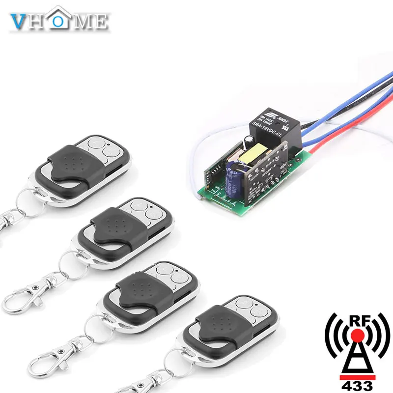 

Vhome Smart Remote Control Receiver AC 80V-230V ,RF 433MHZ Learning Code Receiver Transmitter Hall Bedroom