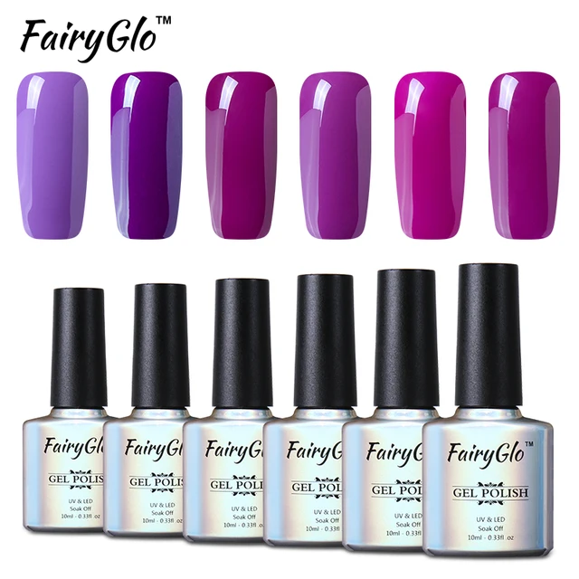 Best Offers FairyGlo Nail Gel 10ML Purple UV Gel Nail Polish Semi Permanent Lucky Lacquer Hybrid Varnish Paint Gellak Soak Off Lucky Ink