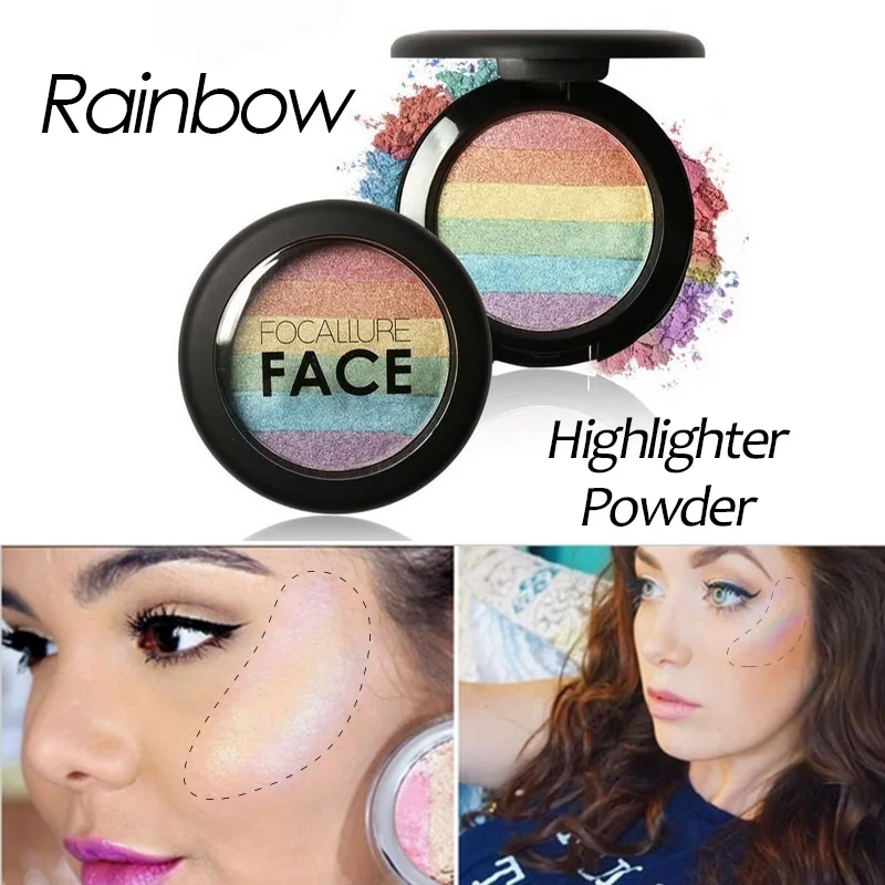 New Brand Rainbow Highlighter Makeup For Face Highlighter Long lasting