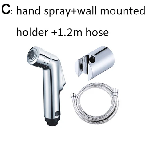 Двухфункциональный кран для биде в ванной комнате, смеситель для биде и душа, латунный Т-адаптер, 1,2 м, держатель для шланга, легко устанавливается - Цвет: Sprayer with hose