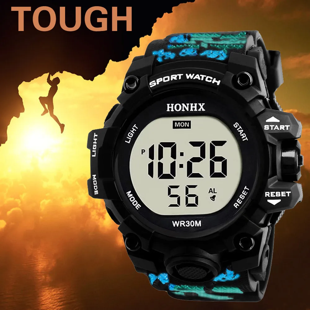 

New Mens Watches Fashion Waterproof Children Boys Digital LED Sports Watch Kids Alarm Date Watch Gift Dropshipping