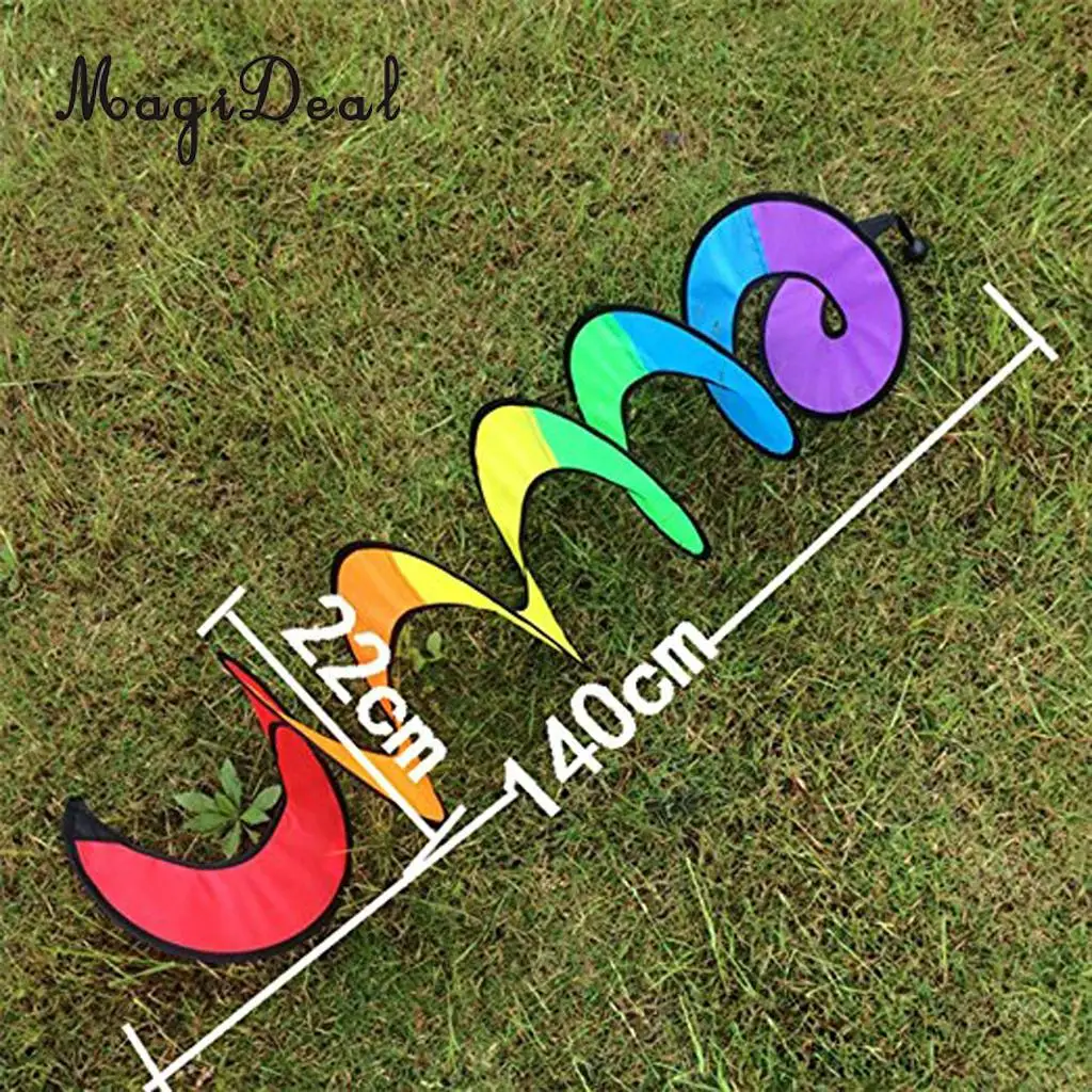 2Pcs 55'' Rainbow Nylon Windmills Wind Windsocks Tent Home Lawn Yard Garden Party Decor Whirligig Outdoor Toy Foldable