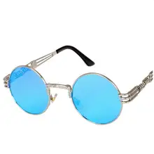 J40 Luxury Metal Sunglasses Men Round Sunglass Steampunk Coating Glasses Vintage Retro Outdoor Lenes Oculos of Male Sun