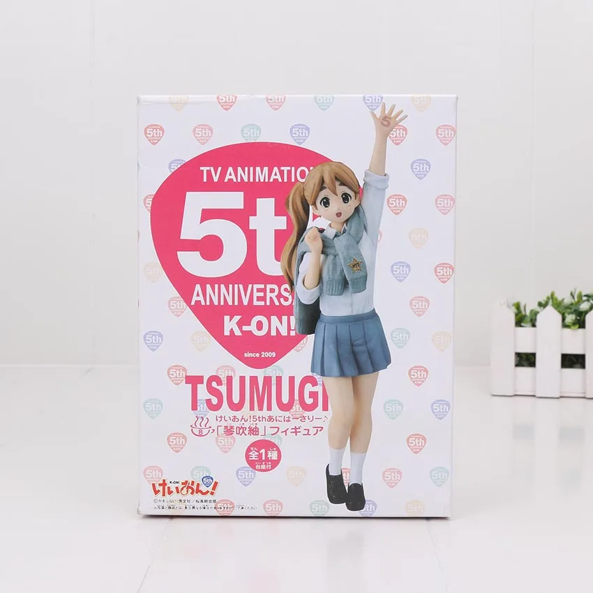 К-он! Hirasawa Yui Akiyama Mio Tainaka ритсу Kotobuki Tsumugi Адзуса Накано 5th юбилей ПВХ фигурка модель игрушки - Цвет: tsumugi with box