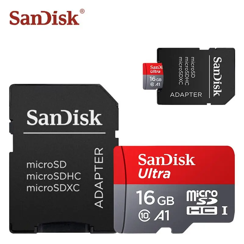 Карта памяти SanDisk class 10 64 Гб 128 ГБ SDHC-SDXC 16 ГБ 32 ГБ Micro SD карта MicroSD Max до 98 м/с флеш-карты TF Бесплатный адаптер - Емкость: 16GB with adapter