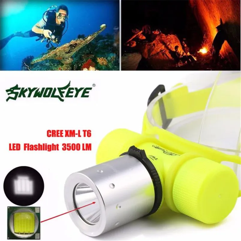 3500Lm CREE T6 Underwater Diving Head light Lamp Waterproof LED