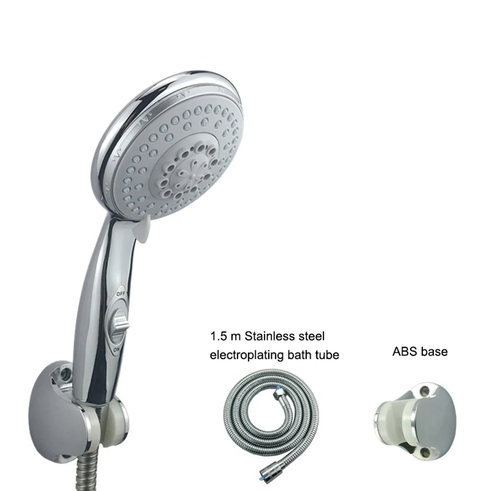

Handheld Shower Head Set Long Hose Adjustable Bracket High Pressure Showerhead with Pause Switch AI88