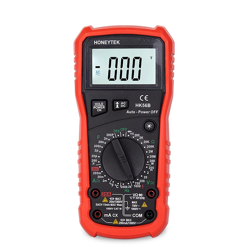 

ESR Capacitor Tester Digital Multimeter With Temperature Voltage Indicator Electric Meter AC/DC Ohmmeter Feelers For Tester Tip