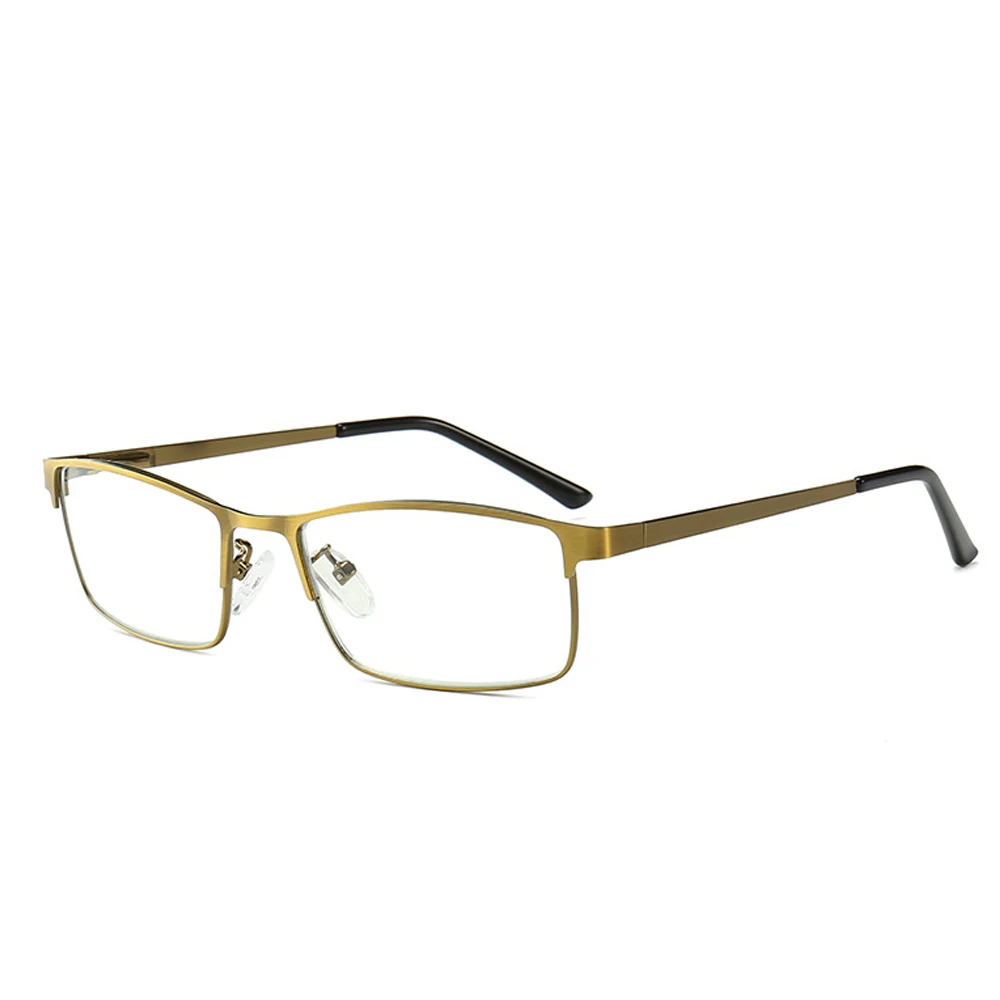 

MOYSSEN Men's Business Style Titanium Alloy Blue Light Blocking Reading Glasses Anti Glare Spring Hinge Arms Presbyopia Eyewear
