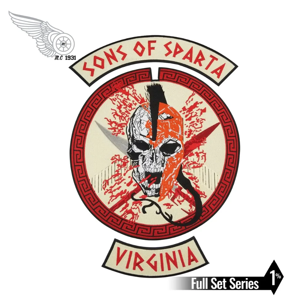 

SONS OF SPARTA Iron On Patches SPARTA Big Size for Full Back of Jacket Rider Biker Patch Free Shipping