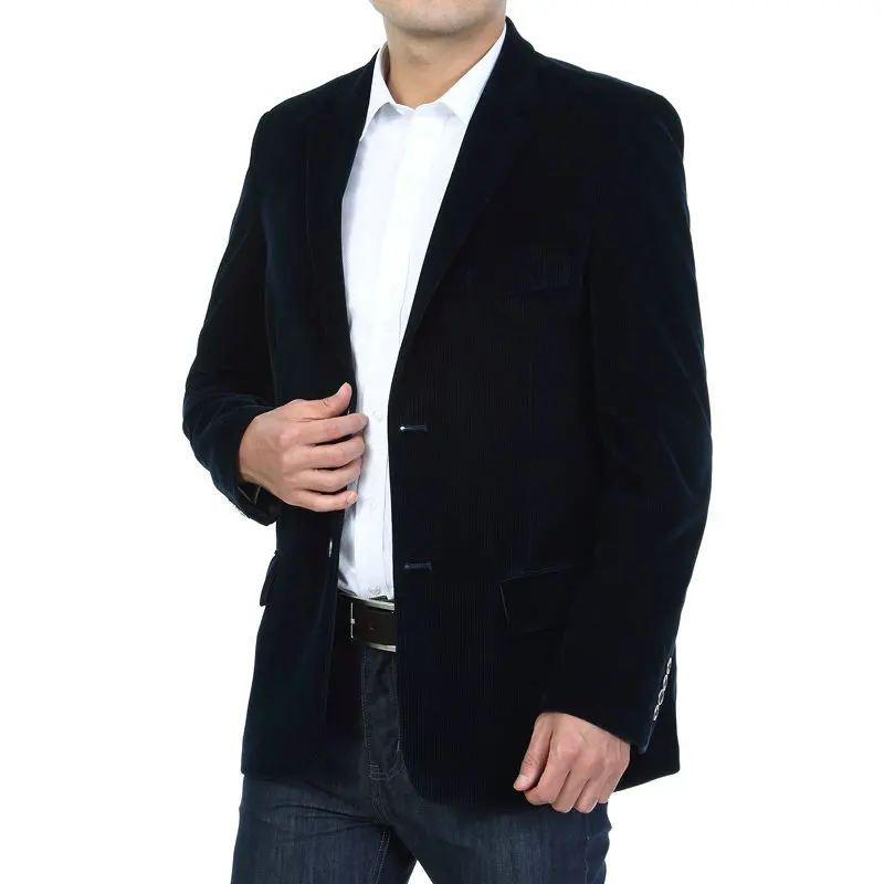 WAEOLSA Men Corduroy Blazers Woollen Blend Jacket Suit Man Black Navy Blue Camel Outfits Male Wool Blazer Mens Casual Garment