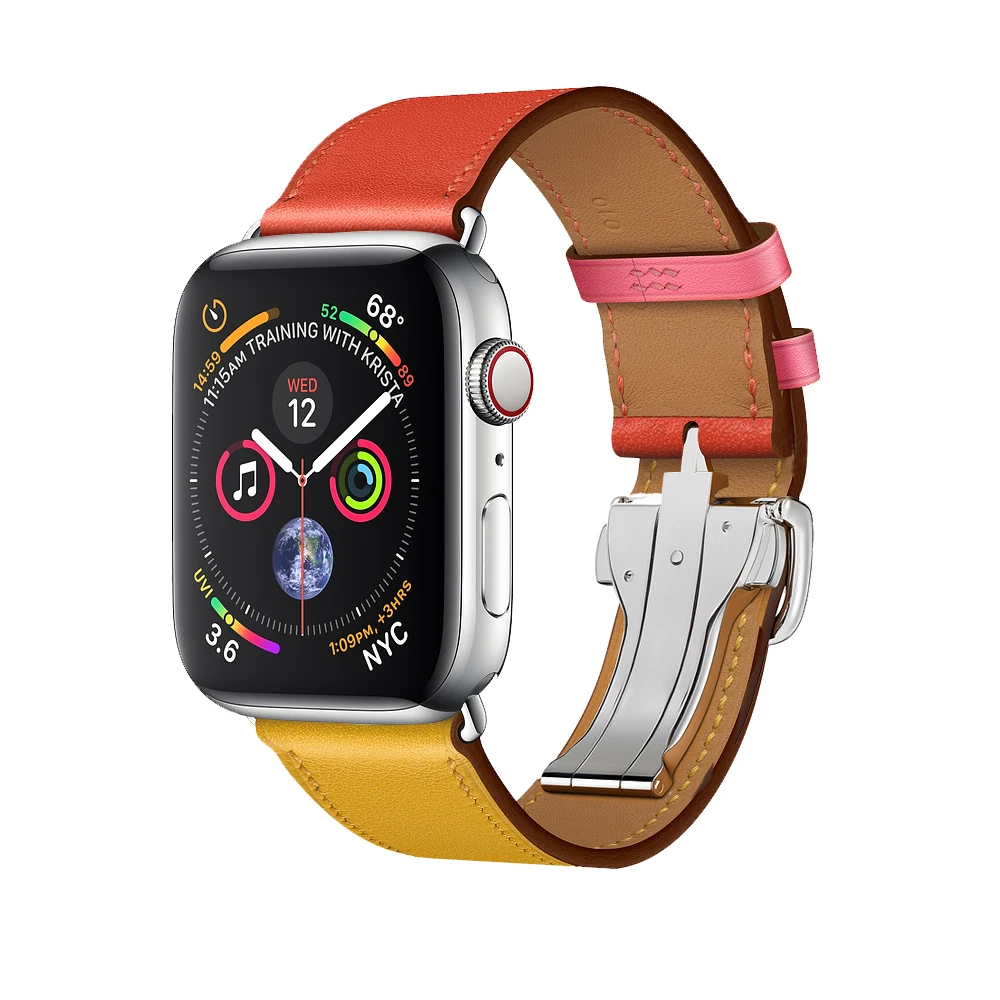 Кожаный ремешок для Apple Watch band 44 мм 40 мм 5 4 3 2 для Iwatch band 42 мм 38 мм один тур ремешок для часов браслет аксессуары для часов