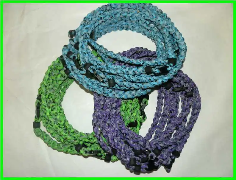 Triple 3 ropes Braid tornado braided Titanium Sport Necklaces X45 Athletes Energy colors 3 rope