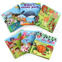Игрушки для маленьких детей для детей раннего развития Животные Тканевые книги обучения Образование