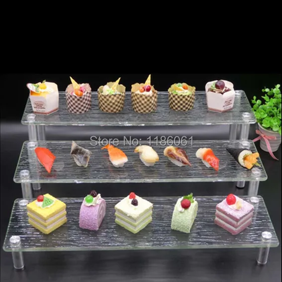 Three Tier Acrylic Wedding Cake Plastic Stainless Buffet Cupcake Party Stand for Bread Shelf Holder Display Bolo Prateleira