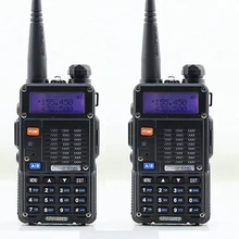 2pcs BAOFENG UV-5RT Walkie Talkie Black 128 Memory Channels Dual Band VHF / UHF 136-174 / 400-520MHz HamTwo Way Radio