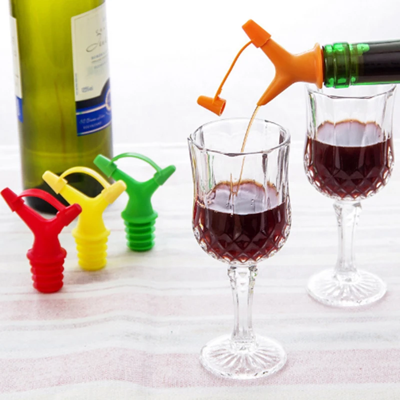 

Silicone Bar Pourer Tools Double-head Silicone Liquid Deflector Sauce Bottles Nozzle Caps Wine Stopper Pour The Liquid Guiding