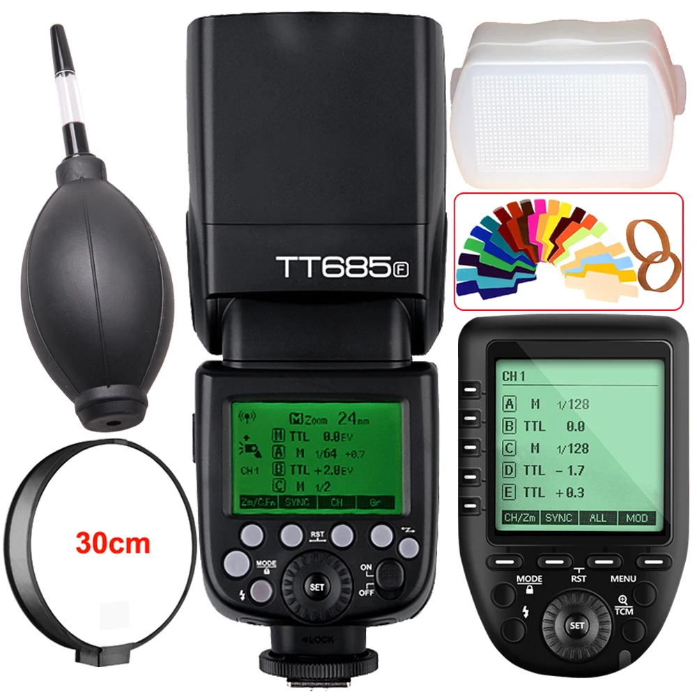 Вспышка для камеры Godox TT685F 2 4G HSS 1/8000s TTL + триггер XPro-F фотовспышки с фотографией