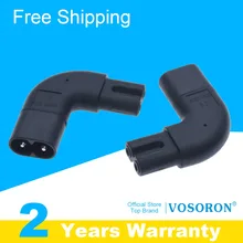 Iec цифра 8 адаптер разъема, IEC320 C7 для C8 левый угловой разъем, переменный ток, Мощность адаптер правый anlged Мужской Женский переходник с удлинителем