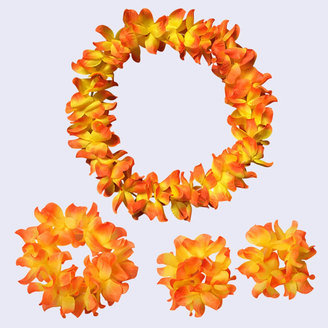 

Top Sale Fashion 4pcs/set Hawaiian Colorful Leis Beach Theme Party Flower Necklace Garlands For Party Decoration