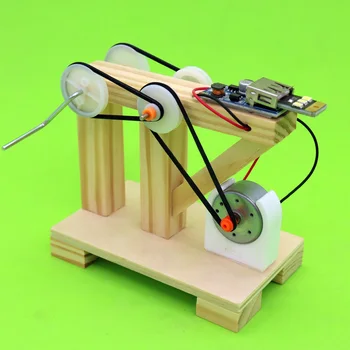 

science DIY hand generator manual assembly model physic lab equipment
